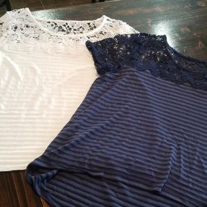 Lane Bryant Lace yolk tee bundle